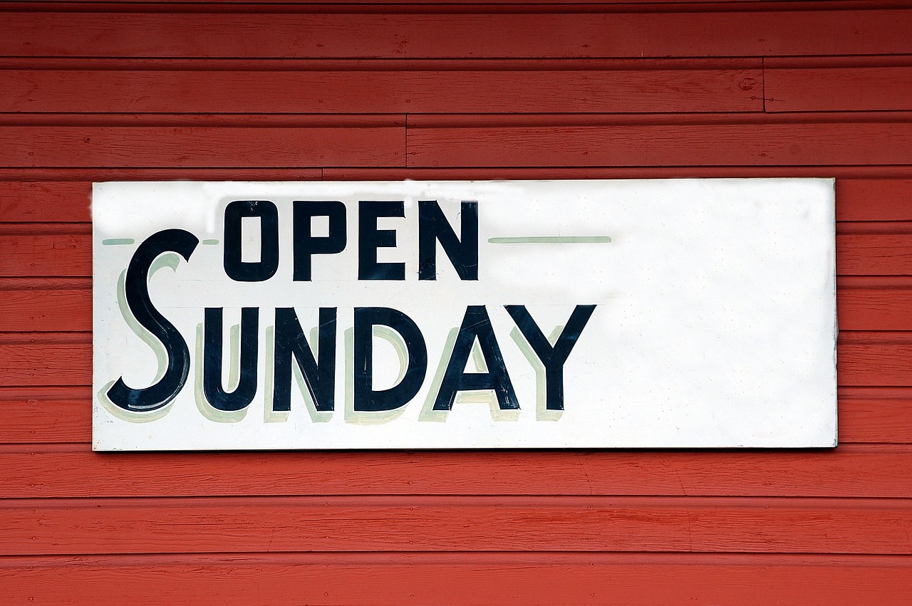 Open sign in a storefront door